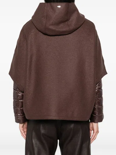 Herno Hooded Quilted Jacket In Brown