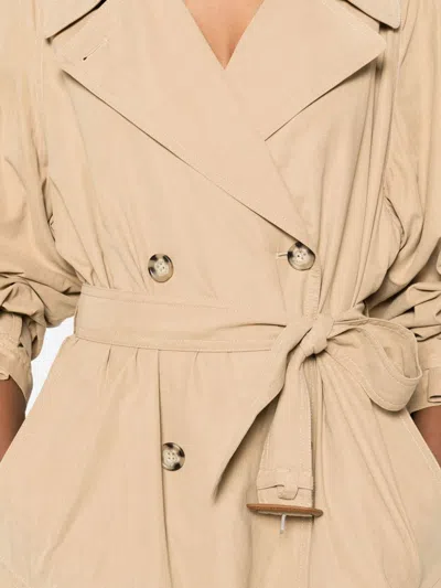 Isabel Marant Elea Double-breasted Flowing Trench Coat In Brown