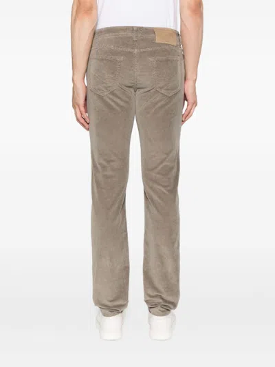 Jacob Cohen Slim Fit Trousers Belt Loops In Brown