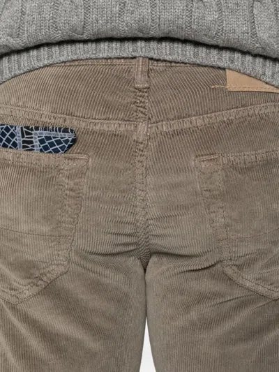 Jacob Cohen Slim Fit Trousers Belt Loops In Brown
