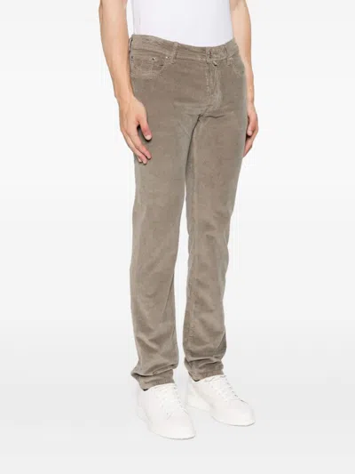 Jacob Cohen Slim Fit Trousers Belt Loops In Brown