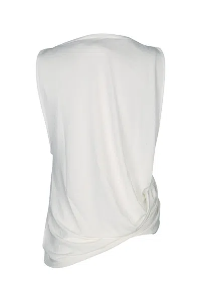 Jacquemus Le Haut Peplo White Top With Square Neck And Cut-out On The Side In Viscose Blend Woman