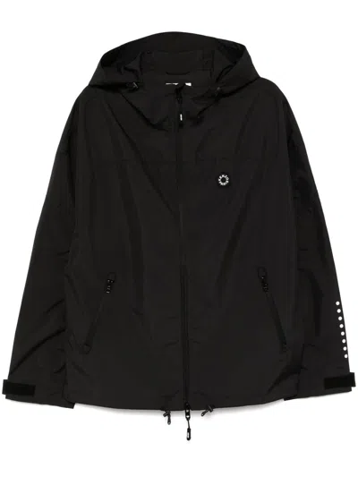 Kenzo Hooded Drawstring Hem Jackets With Zip Pockets In Black