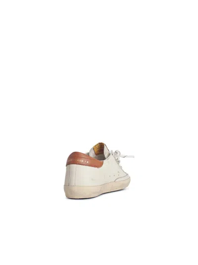 Golden Goose Super Star' White Lear Sneakers With Grey Suede Star And Brown Heel