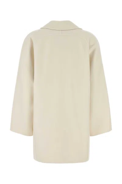 Max Mara Women Ivory Wool Blend Orma Coat In Brown