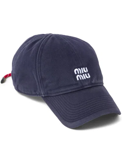 Miu Miu Women Logo Cotton Baseball Cap