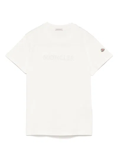 Moncler Women Logo Cotton T-shirt In White