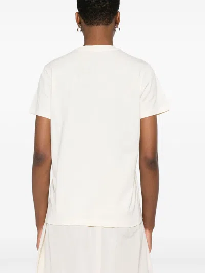 Moncler Women Logo Cotton T-shirt In White