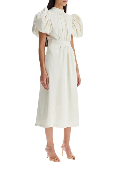 Rotate Birger Christensen Rotate Midi Satin Dress With Puff Sleeves Women