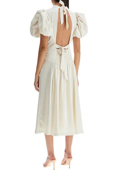 Rotate Birger Christensen Rotate Midi Satin Dress With Puff Sleeves Women