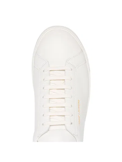 Saint Laurent Low-top Leather Sneakers Round Toe