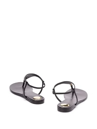 Saint Laurent Women Cassandre Leather Thong Sandals
