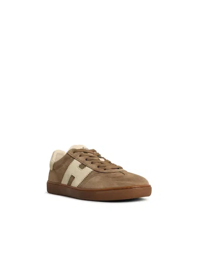 Hogan Cool Beige Suede Sneakers In Brown