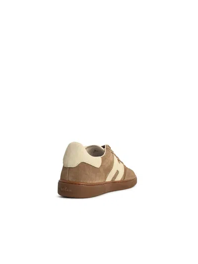 Hogan Cool Beige Suede Sneakers In Brown