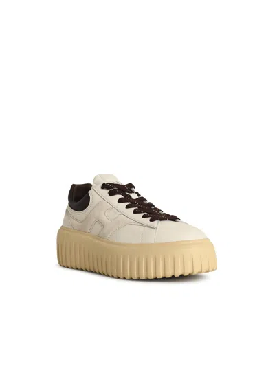 Hogan H-stripes Nappa Leather Sneakers In White