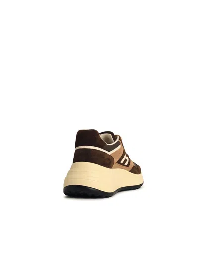 Hogan Leather Sneakers With Contrast Sole And Suede Panels In Silver