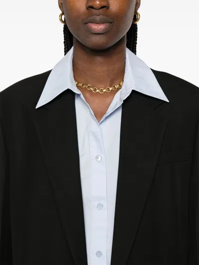 Totême Toteme Women Wool Blend Single-breasted Blazer Jacket In Black