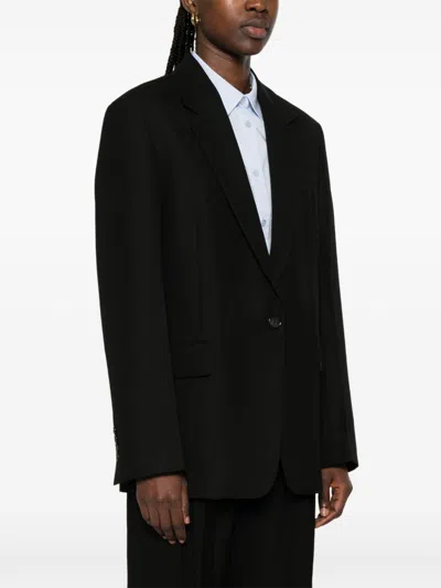 Totême Toteme Women Wool Blend Single-breasted Blazer Jacket In Black