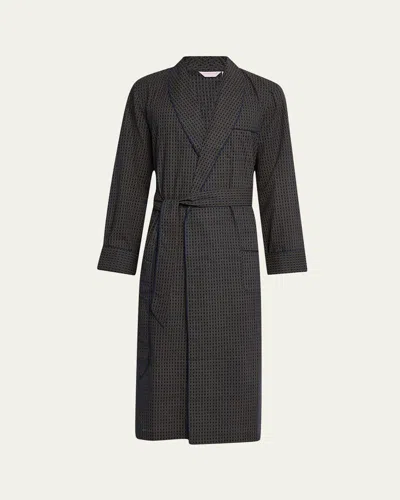 Derek Rose Men's Nelson Cotton Bath Robe In Gray