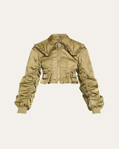 Ganni Nylon Short Bomber Jacket