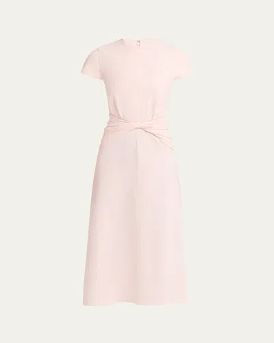 Alexander Mcqueen Twisted Waist Short-sleeve Midi Dress