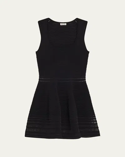 Simkhai Lottie Stripe Illusion Mini Dress In Black
