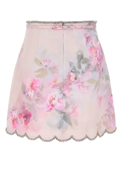 Zimmermann Women Printed Linen Crush Mini Skirt