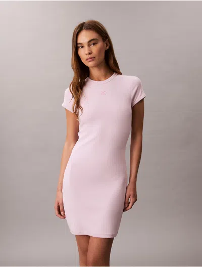 Calvin Klein Jeans Est.1978 Calvin Klein Women's Cotton Contour Rib Monogram Logo Mini Dress
