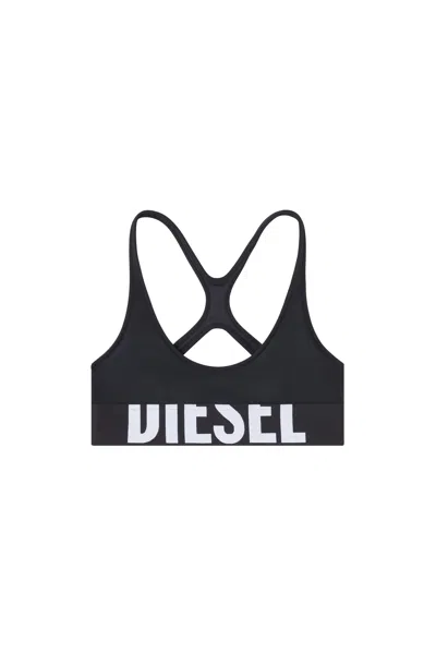 Diesel Microfibre Sports Bra With Cut-off Logo