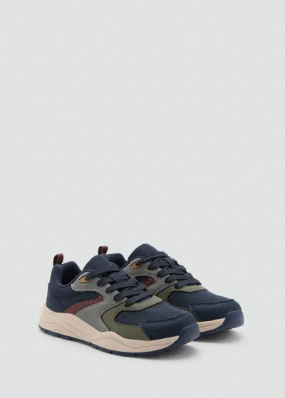 Mango Combined Trainers With Laces Blue