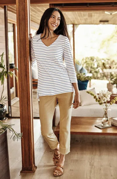 Jjill J.jill Authentic Fit Fringed-hem Cropped Jeans