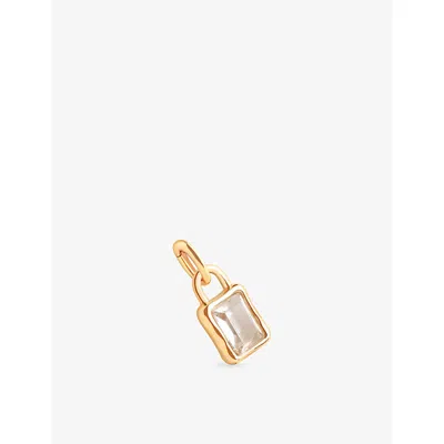 Astrid & Miyu Womens April 18ct Yellow Gold-plated Sterling-silver Birthstone Charm 18ctgoldplatedsilver