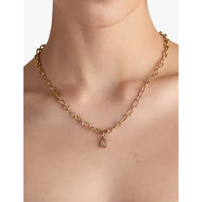 Astrid & Miyu Womens April 18ct Yellow Gold-plated Sterling-silver Birthstone Charm 18ctgoldplatedsilver