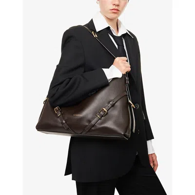 Givenchy Medium Voyou Calfskin Shoulder Bag With Buckle Fastening
