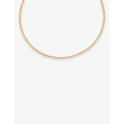 Astrid & Miyu Womens Rolo T-bar 18ct Yellow Gold-plated Brass Chain Necklace 18ctgoldplatedbrass