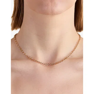 Astrid & Miyu Womens Rolo T-bar 18ct Yellow Gold-plated Brass Chain Necklace 18ctgoldplatedbrass