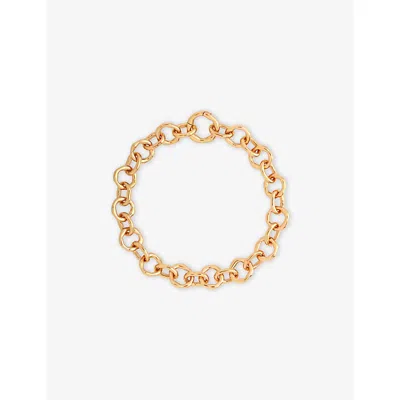 Astrid & Miyu Womens Molten Link 18ct Yellow Gold-plated Brass Chain Bracelet 18ctgoldplatedbrass In Gold