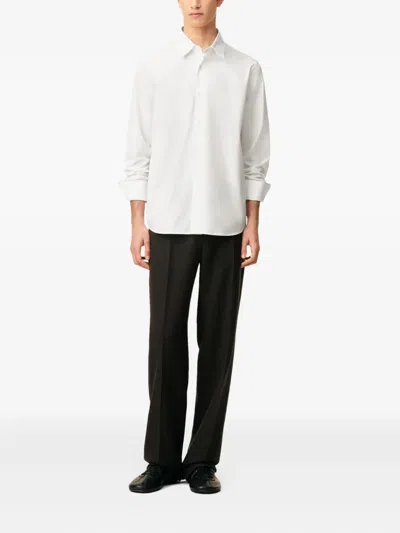Ami Alexandre Mattiussi Tailored Shirt With Button-down Collar And Front Pocket In White