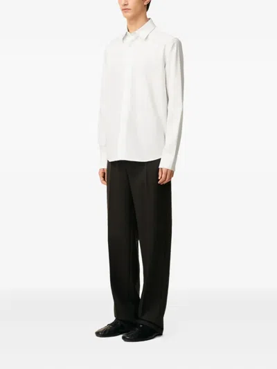 Ami Alexandre Mattiussi Tailored Shirt With Button-down Collar And Front Pocket In White