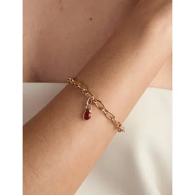 Astrid & Miyu Womens July Birthstone 18ct Yellow Gold-plated Sterling-silver And Chalcedony Charm 18ctgoldplatedsi