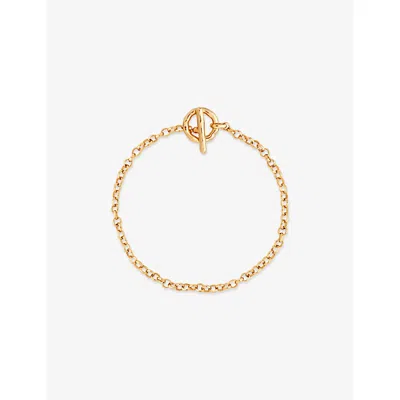 Astrid & Miyu Womens Rolo T-bar 18ct Yellow Gold-plated Brass Chain Bracelet 18ctgoldplatedbrass