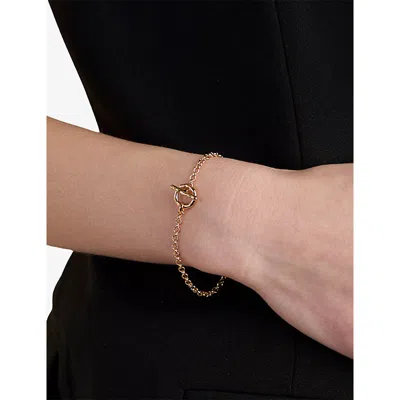 Astrid & Miyu Womens Rolo T-bar 18ct Yellow Gold-plated Brass Chain Bracelet 18ctgoldplatedbrass