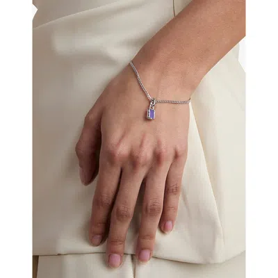 Astrid & Miyu Womens Kawa Stone December Birthstone Rhodium-plated Sterling Silver Clip Charm Rhodiumplatedsilver