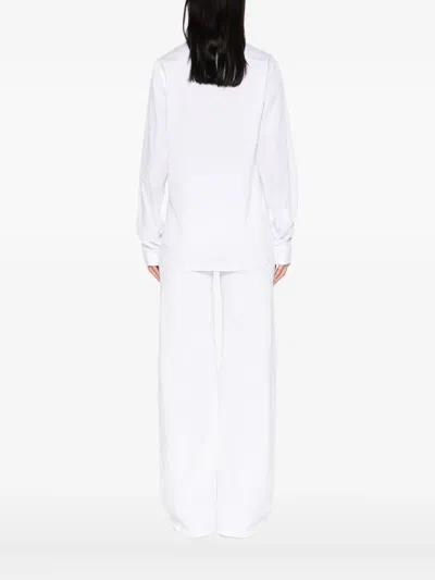 N°21 Lace-pocket Cotton Shirt In White
