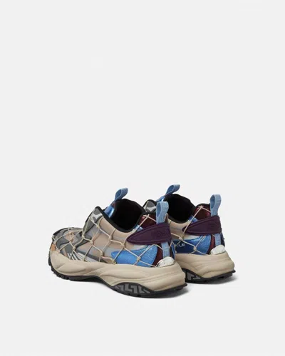 Versace Beige Fabric Sneakers In Multi