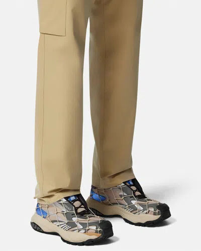 Versace Beige Fabric Sneakers In Multi