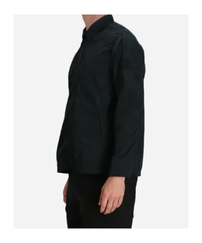 Hugo Boss Zip-up Shirt In Blue