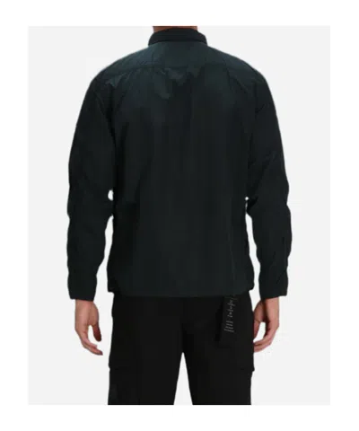 Hugo Boss Zip-up Shirt In Blue