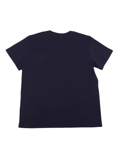 Givenchy Kids Logo Embellished Crewneck T-shirt In Blue