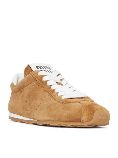 Miu Miu Suede Low-top Sneakers Rubber Sole